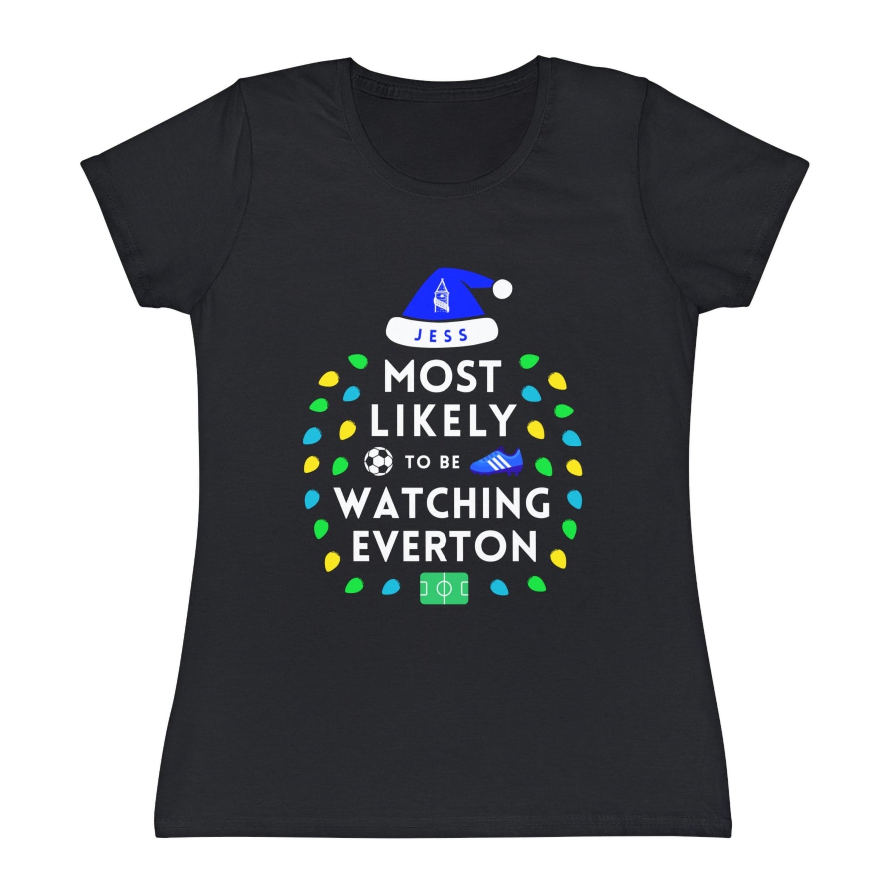 Most Likely To Be Watching Everton Ladies Personalised Christmas T-Shirt