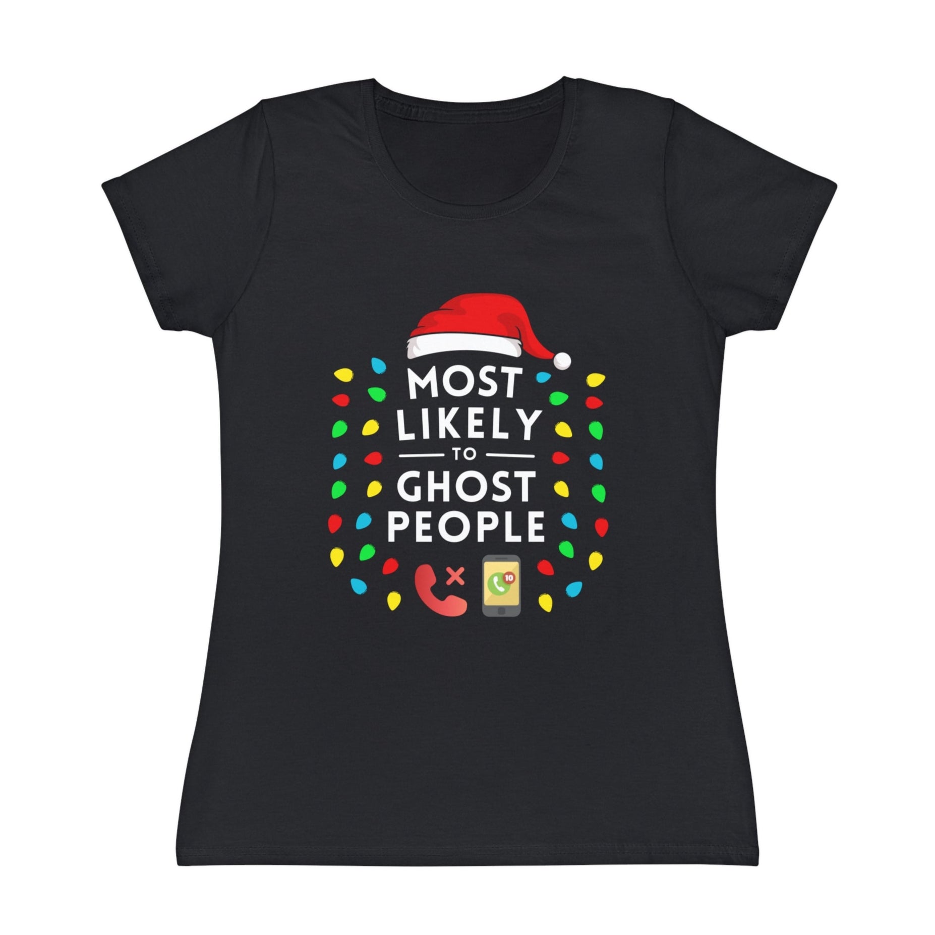 Most Likely To Ghost People Ladies Christmas T-Shirt
