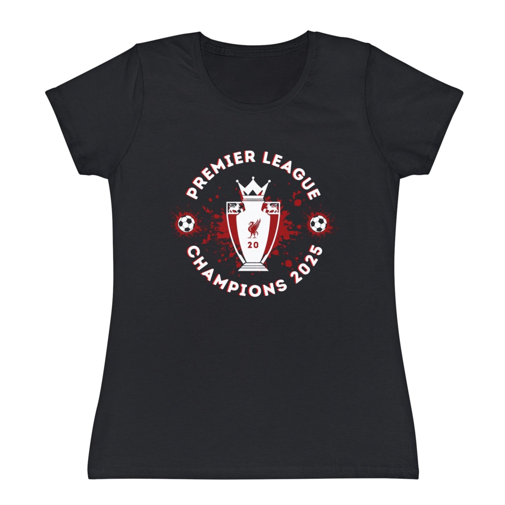Liverpool 2025 Champions Ladies Black T-Shirt