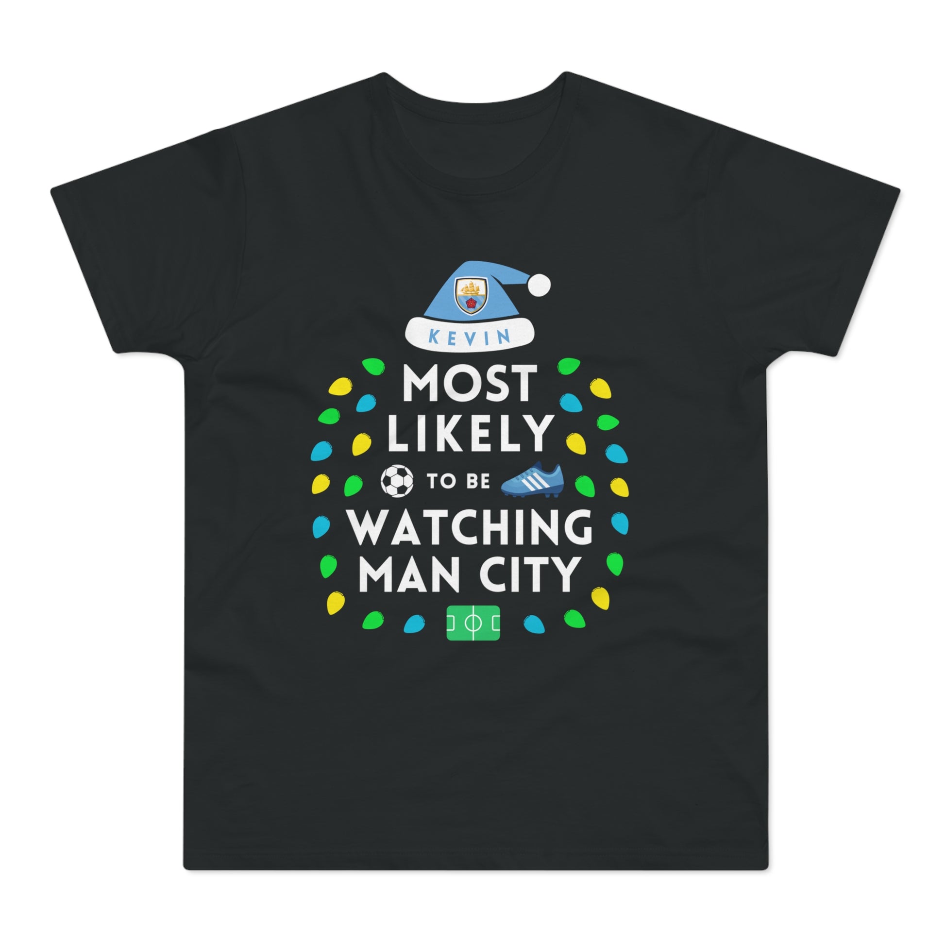Most Likely To Be Watching Man City Personalised Christmas T-Shirt