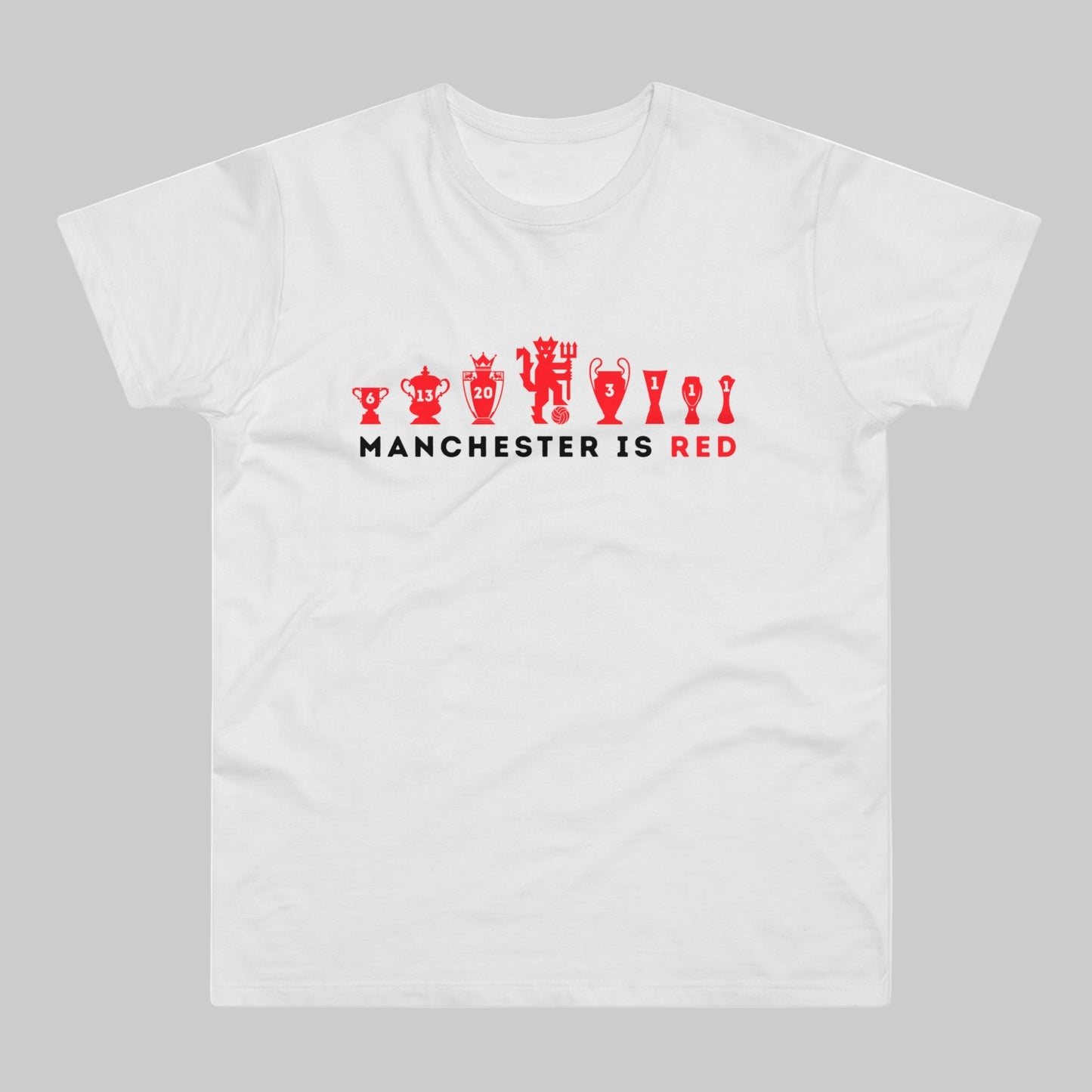 Man United Trophies - Manchester Is Red  - Mens T-Shirt