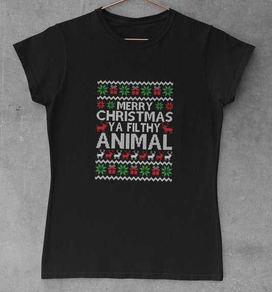 Merry Christmas Ya Filthy Animal Novelty T-Shirt