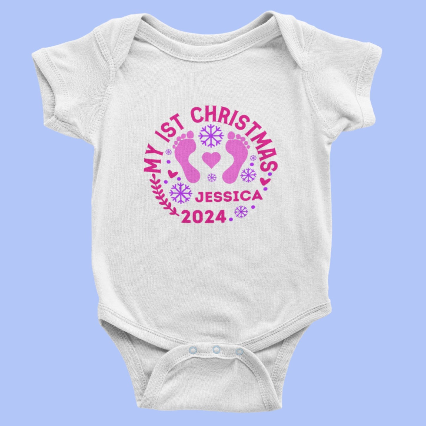 My First Christmas Personalised Baby Vest