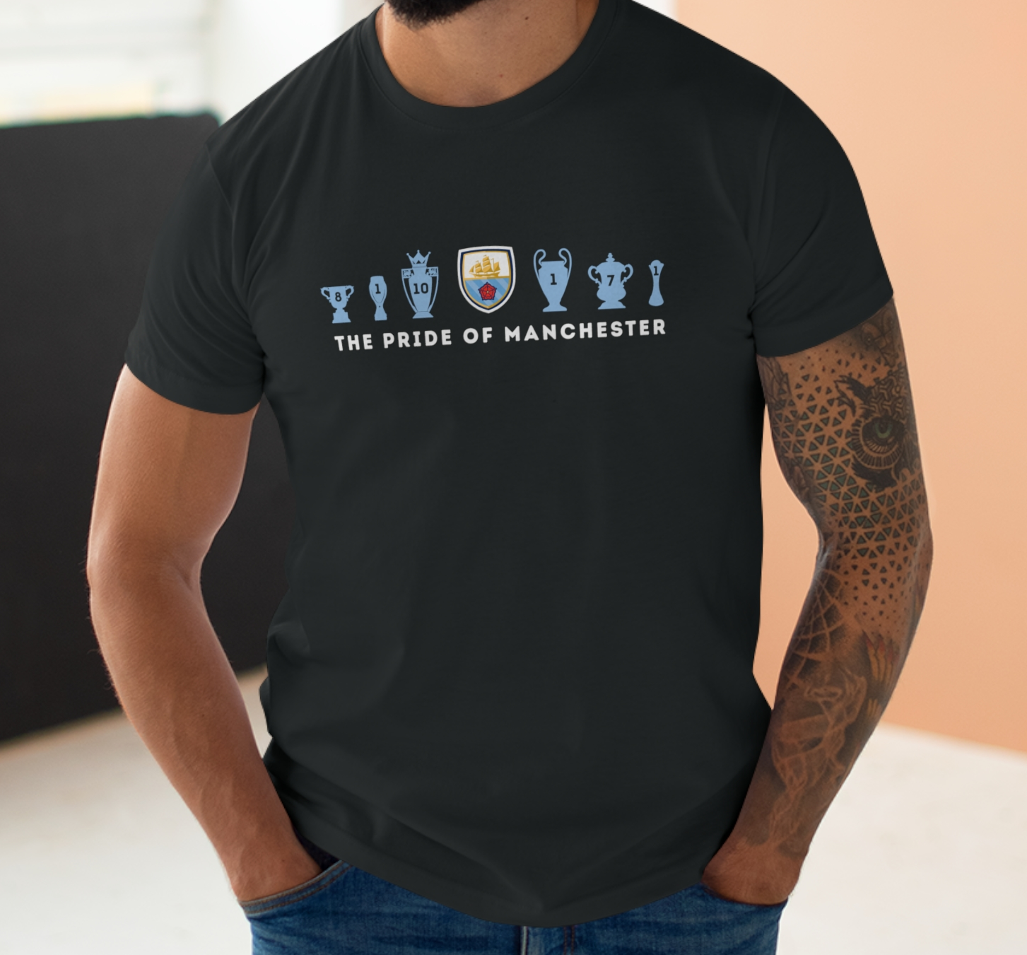 Man City Trophies - The Pride of Manchester - Mens T-Shirt
