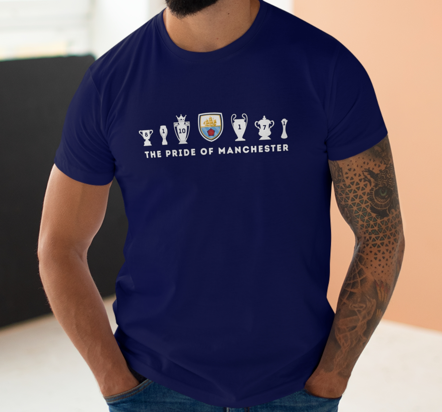 Man City Trophies - The Pride of Manchester - Mens T-Shirt