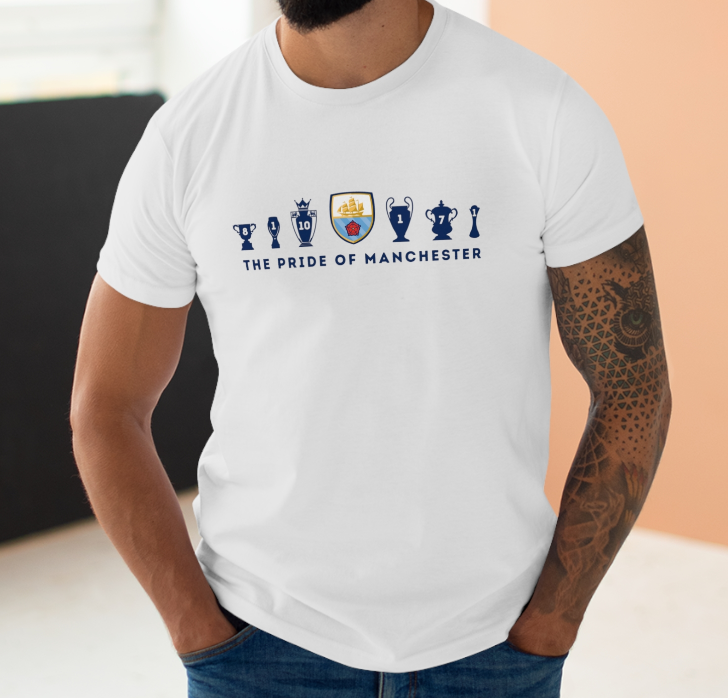 Man City Trophies - The Pride of Manchester - Mens T-Shirt