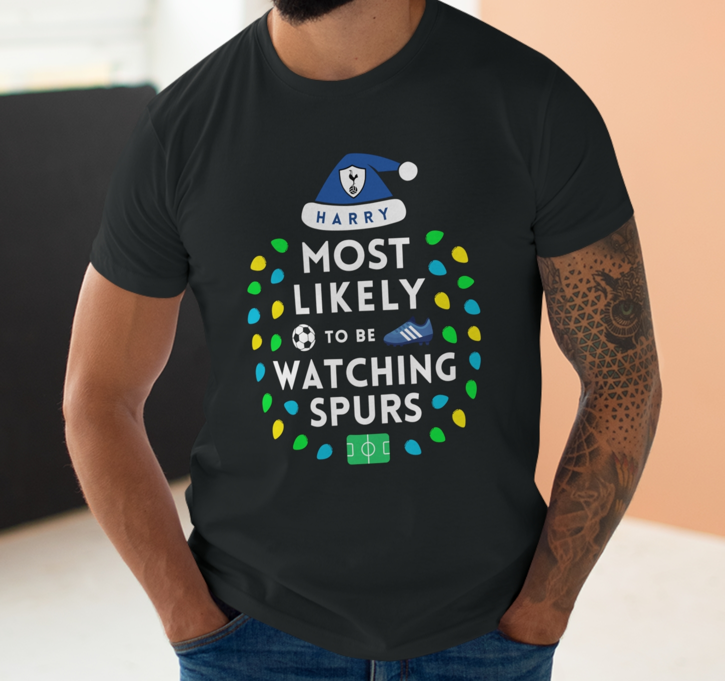 Most Likely To Be Watching Spurs Personalised Christmas T-Shirt