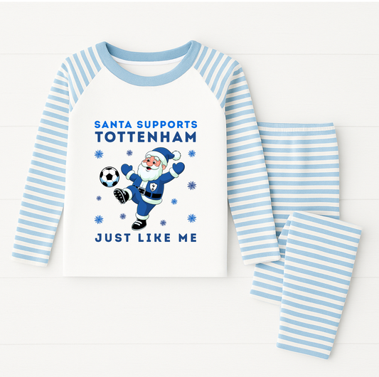 Santa Supports Tottenham Kids Pyjamas