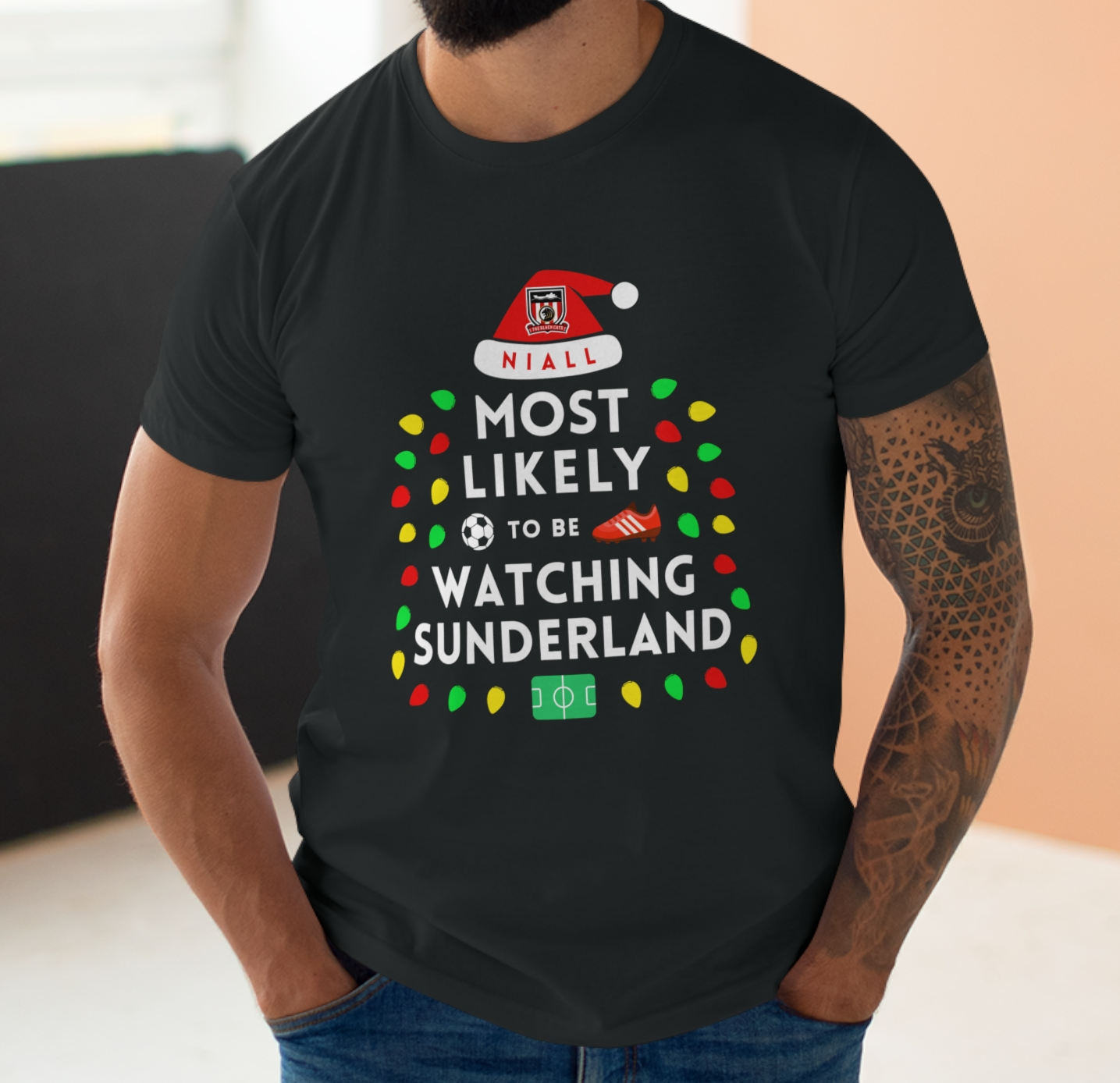 Most Likely To Be Watching Sunderland Personalised Christmas T-Shirt