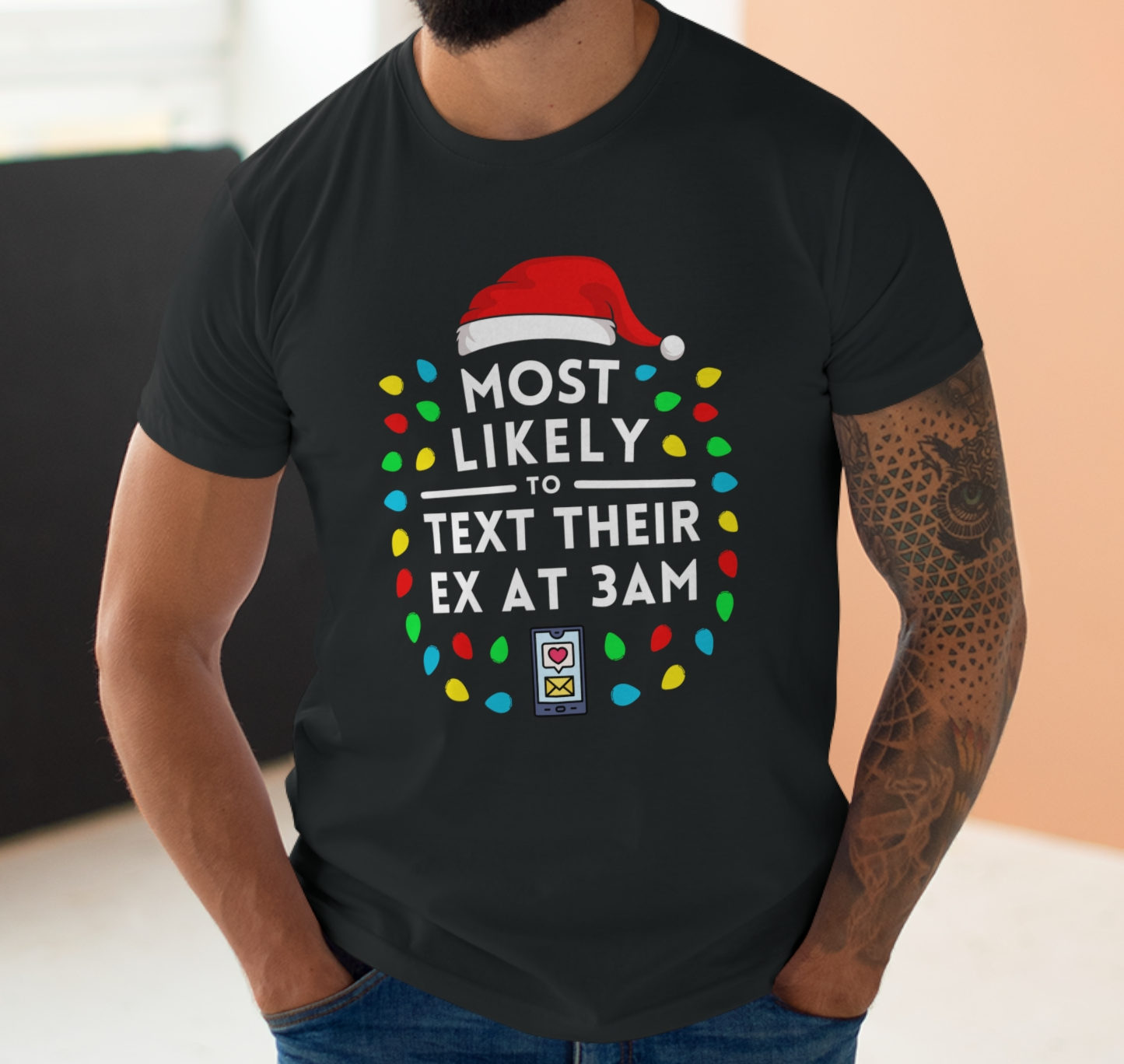 Most Likely To Text Their Ex At 3am Christmas T-Shirt