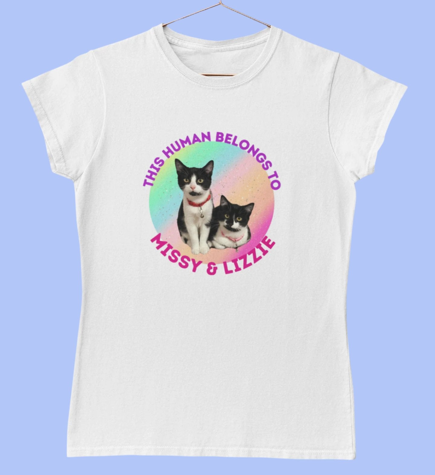 This Human Belongs To Personalised Cat Mum T-Shirt