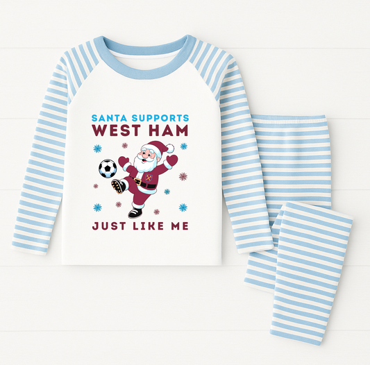 Santa Supports West Ham Kids Pyjamas