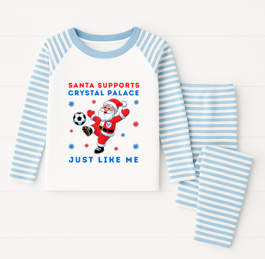 Santa Supports Crystal Palace Kids Christmas Pyjamas